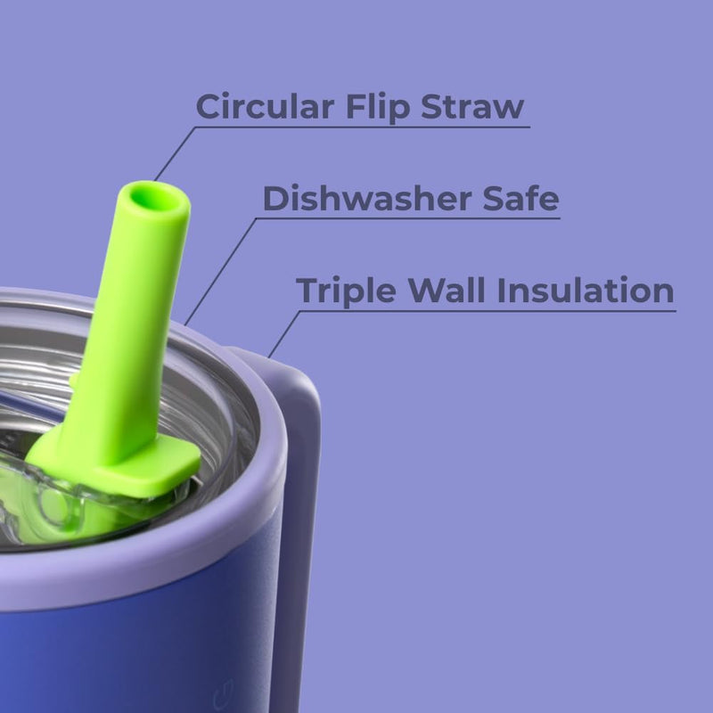 HydroJug Traveler - Modern 40 oz Tumbler with Handle & Simple Flip Straw - Car Cup Holder Friendly, Leak Resistant Water Bottle-Reusable Insulated Stainless Steel & Rubber Base - Gifts for Women & Men