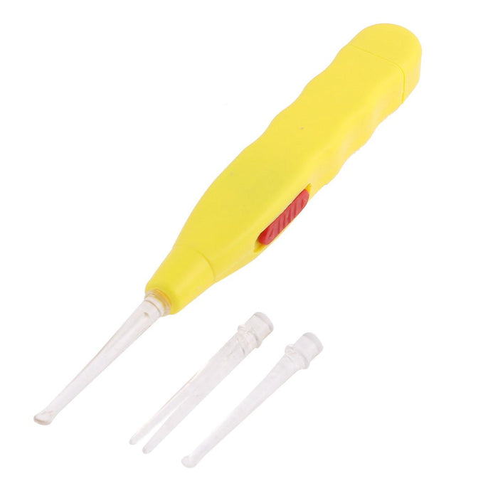ZHuidjo Plastic Grip LED Light Earpick Curette Ear Wax Remover w 3 Tips Yellow (SN: 9da 09a 266 bad b04)