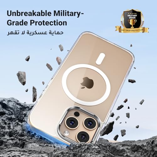 UGREEN iPhone 16 Pro Max Case MagSafe (MagU), Innovative Camera Lens Stand, MIL-Grade Protection, Anti-Scratch Clear Cover with Kickstand, Slim Thin Phone Case for iPhone 16 Pro Max 6.9" Accessories
