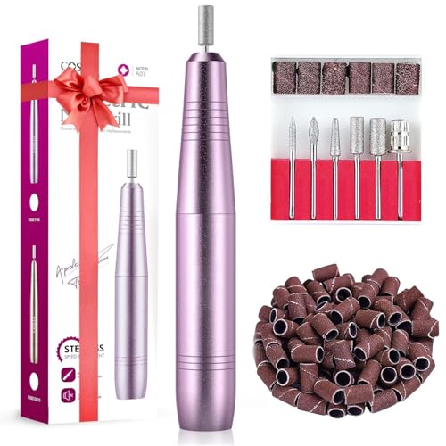 HYRAINBOW Electric Nail Drill File Professional: Portable Machine Kit for Acrylic Gel Dip Powder Nails, Manicure Pedicure Tools, Polishing Set With Bits and Sanding Bands