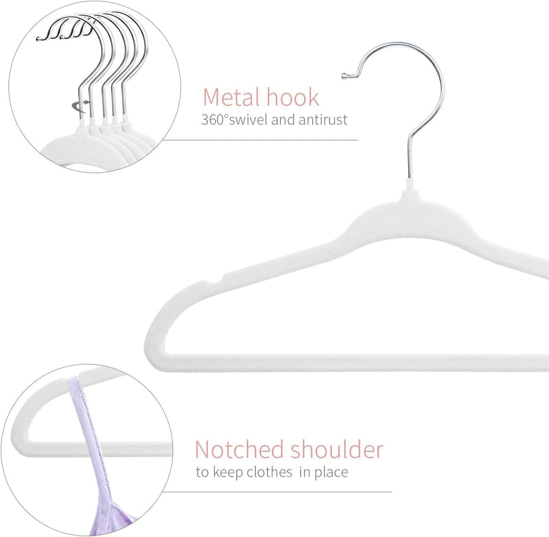 ManGotree 10 Pack (28cm) Pink Color Baby Velvet Hangers, Infant and Toddler Hangers, No-Slip Children Hangers, Ultra-Slim Space Saving Kids Hangers, Sturdy &urable Clothes Hangers.