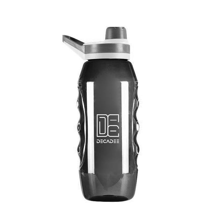 DECADEE 1000ml BPA-Free Water Bottle Leakproof, Quality Haul Non-Slip Sports Water Bottles with Brush for Kids Adults Home Gym Outdoor Travel (Black)