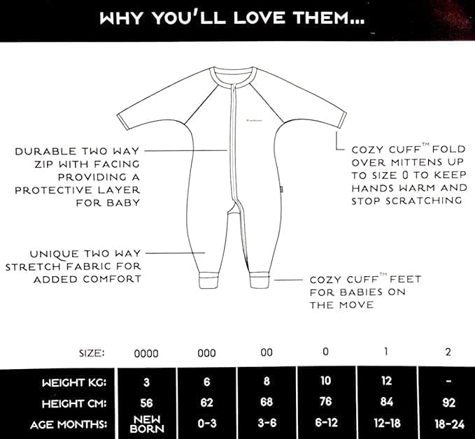 BONDS Baby Boy Girl Zipper Onesie Sleepsuits, Bodysuits, Wondersuit, Sleeper, Romper, Jumpsuit