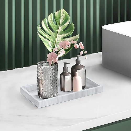 Bathroom Counter Tray,EG-SIPRO High-Grade Thickened Silicone Bathroom Vanity Tray,Shatterproof Durable Rectangle Bathroom Tray Soap Dispenser Tray for Bathroom Countertop