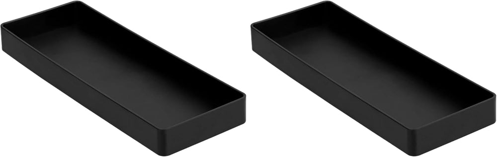 Amazon Basics Rectangular Plastic Desk Organizer, Accessory Tray, Black