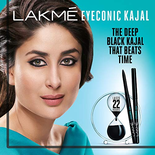 Lakme Eyeconic Kajal, Twin Pack, 0.35g + 0.35 gm
