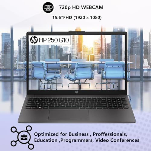 HP 250 255 G10 Business Laptop 15.6" FHD Display, Intel Core i5-1334U (Beats AMD Ryzen 5 7530U) 32GB RAM, 1TB PCIe SSD for Home, Student, Webcam, Numeric Keypad, Windows 11 Pro