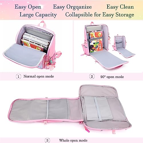 IS MUHE Backpack for School,Roller Bag with Wheels,Double Handle Rolling Backpack,Girls Travel School Children Toddler Trip Rolling Bag Girls Travel Roller Bag - m