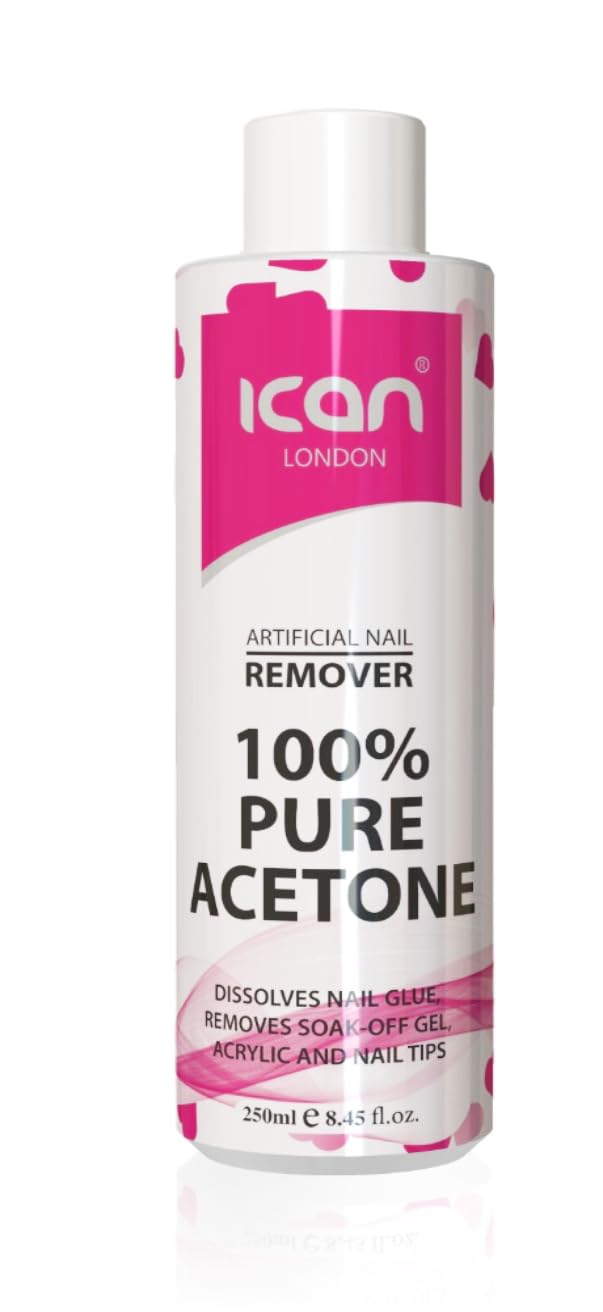 Ican London 100% Pure Acetone Nail Polish Remover UV GEL Soak Off 250ml