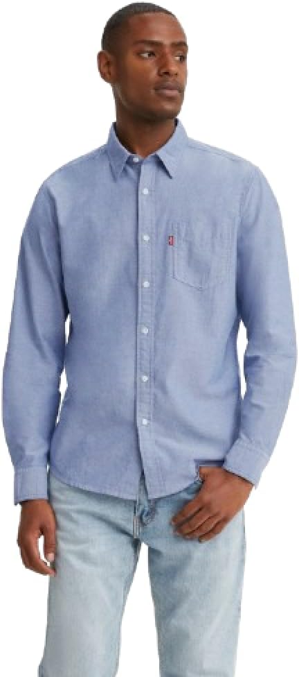 Men's 85748-0059 Classic 1 Pocket Standard Shirt, Blue, S β image 3