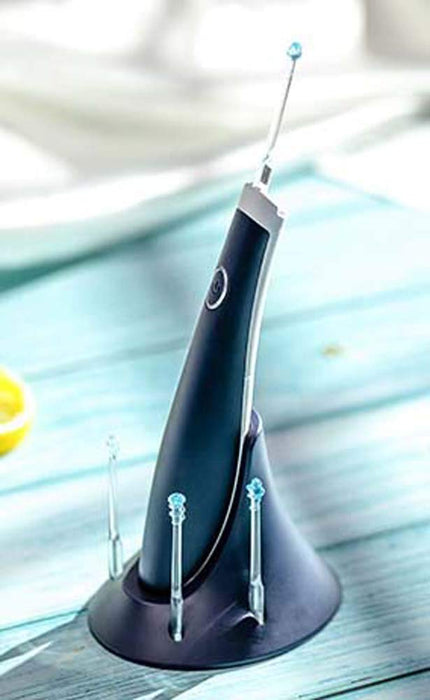 RZiioo Electric Earwax Removal,Safe Sonic Vibration Electric Earwax Removal Tool with LED Light Ear Picks Spiral Ear Spoon, Ear Cleansing, for People of All Ages,Black