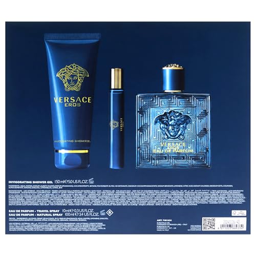 Versace Eros Natural Eau De Parfum Spray 3-Pieces Gift Set for Men