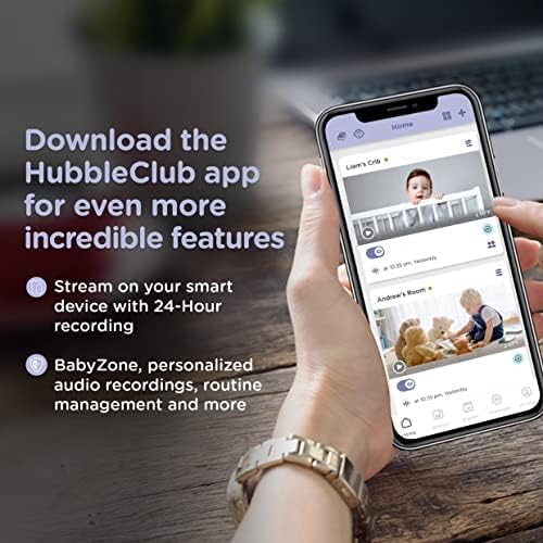HUBBLE CONNECTED Nursery Pal Link Premium Twin - 5-Inch Baby Monitor with Multiple Features, 2 Smart Camera