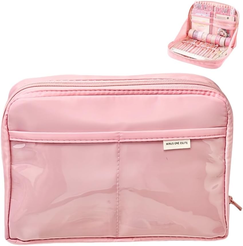 Kawaii Cute Aesthetic Pencil Case - Large Capacity Canvas Pen Pouch Bag (Green) β image 2