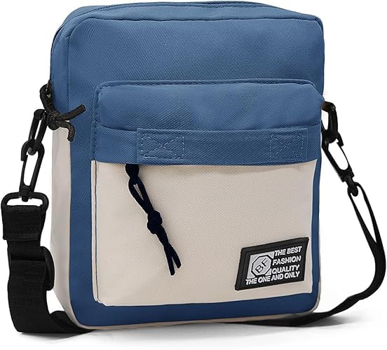 BIGTHREE Small Crossbody Bag, Shoulder Bag, Men's Handbag Shoulder Bag, Nylon Crossbody Bag, with Zipper and Adjustable Strap, Mens Cross Body Bag, for Work Business Travel Mens Gifts