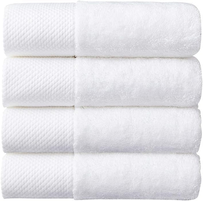 SKY-TOUCH Bath Towel 100% Cotton 4pcs, Premium Hotel Quality Large Bath Towel 70x140 cm, 600GSM Premium Bath Sheet Soft & Highly Absorbent for Home Bathroom Hotel (White)