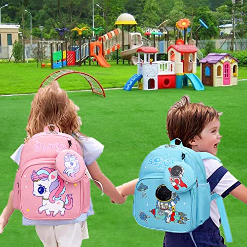 HYGEIAN Toddler Backpack Cute Cartoon Schoolbag Lightweight Bookbags Daypack School Backpack with Adujustable Strap Small Preschool School Bag with Coin Pocket for Girls Boys (Pink), One Size