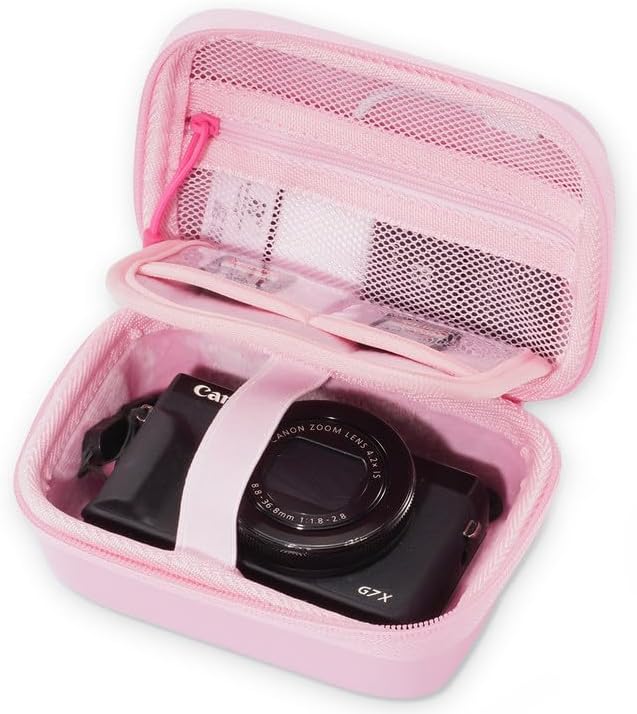 ProCase Hard Shell Digital Camera Case for Canon G7X Mark III -Black Compact Small Cameras Travel Carrying Storage Bag for Sony Cybershot, PowerShot SX740, Ricoh GR III, Kodak Pixpro