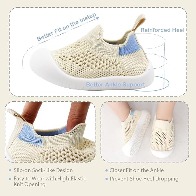 ZONEY Baby Shoes Toddler First Walking Shoes Infant Sneakers Breathable Knitted Mesh Boy & Girls Shoes