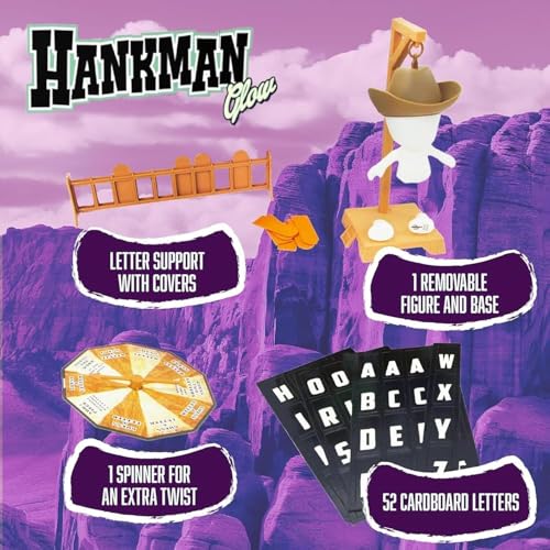 Hangman Magnetic Word Game, Magnetic Hangman Board Game, Guess The Word Before Hank Falls for Game Night (non-luminous)