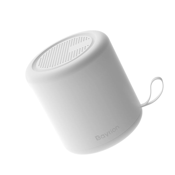 Baytion Portable Bluetooth Speaker, Wireless Stable Bluetooth 5.3 Speakers with HD Sound,TWS Pairing and Hands-free Calling, Waterproof Room Speaker for TV/Car/PC/Outdoor (White,Volume Control)