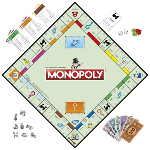 Hasbro Monopoly Game, Family Board Game for 2 to 6 Players, Monopoly Board Game for Kids Ages 8 and Up, Includes Fan Vote Community Chest Cards