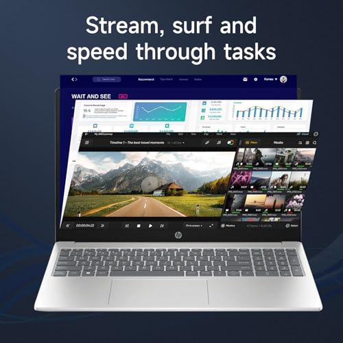 HP 15.6" HD Touchscreen Laptop, Intel Core i5-1235U, 16GB RAM, 1TB PCIe SSD, Webcam, HDMI, Numeric Keypad, Wi-Fi 6, Windows 11 Home, Silver, Bundle with Thunderobot ML101 Wireless Mouse