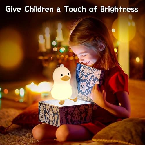 HULPPRE Children Night Light- Pat&Remote 8 Colors Decor Duck Table Lamp for Kids/Baby/Adults,Soft Silicone Nightlights for Bedroom,Bathroom,Nursery,Stairs,Hallway