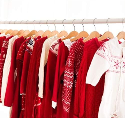 HOUSE DAY Premium Kids Wooden Hangers for Baby Clothes - 10 Pack, 360 Swivel Hook, Durable Toddler Hangers, Natural