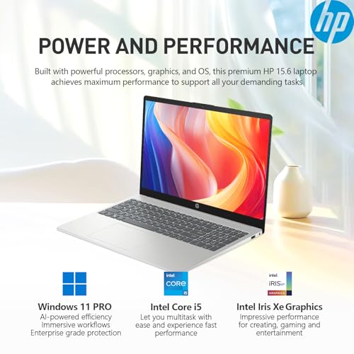 2025 HP 15.6 Laptop Computer,Intel 10-Core i5 Laptop Lifetime Office,College Students Business Laptop 15 Inch FHD,32GB RAM 1.5TB Storage (1TB SSD+512GB PSSD),Windows 11 Pro Copilot AI,Number Pad,USB-C