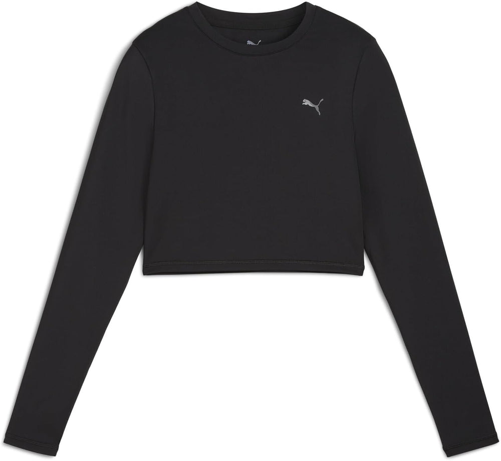 womens W PUMA SHAPE CROPPED LS PUMA Black Crop Top