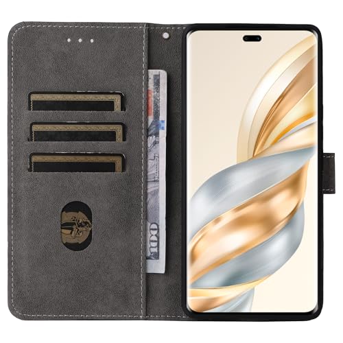 For Honor X9c / Honor Magic 7 Lite Cover with Hand Strap, PU Leather Full Body Protection Shockproof Flip Mobile Cover, RFID Anti-theft Brush Folio Wallet Case