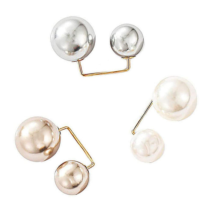 brooches for women,la luen brooch pin 6 Pieces 4 Pieces Sweater Shawl Clips Faux Pearl Brooch Pins Retro Double Cardigan Dresses Collar for Women Girls, Metal, artificial pearls
