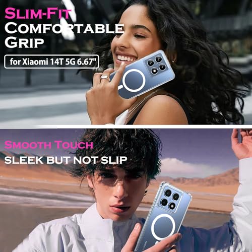 YINLAI For Xiaomi 14T Case Compatible with Mag Safe, Mobile Phone Case Xiaomi 14T Magnetic 4 Corner Airbags Drop Protection Shockproof Cover Case Protective Case for Xiaomi 14T 5G 6.67 Inch