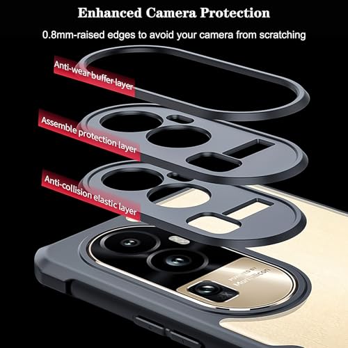 For OPPO Reno 10 Pro Plus Cover, Reno 10 Pro+ Camera Lens Protection Back Cover, TPU Shockproof Airbags Bumper Mobile Phone Case Anti-Yellowing Slim Fit Protective Casing