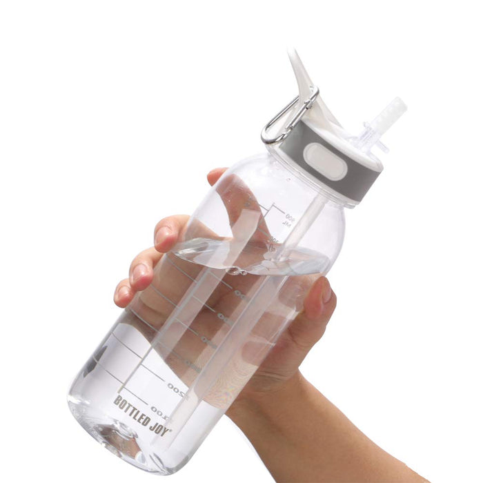 VENNERLI Reusable Straw Water Bottle, 32oz BPA-Free Tritan, Leakproof, Dishwasher Safe, Perfect for Hiking, Sports, Travel, Outdoor Activities