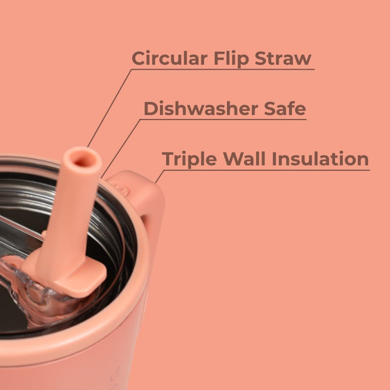 HydroJug Traveler - Modern 40 oz Tumbler with Handle & Simple Flip Straw - Car Cup Holder Friendly, Leak Resistant Water Bottle-Reusable Insulated Stainless Steel & Rubber Base - Gifts for Women & Men