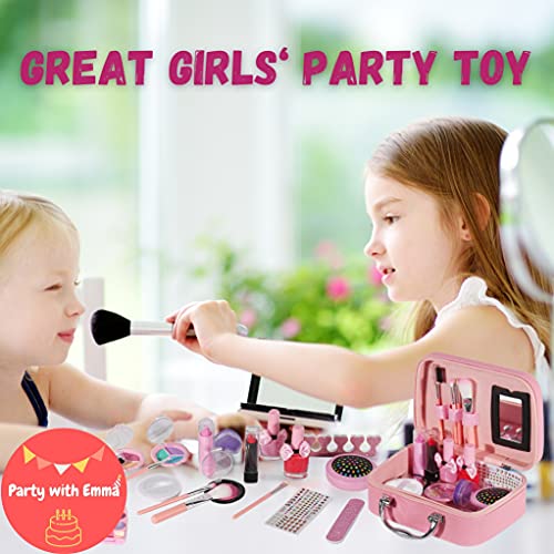 Kids Makeup Kit for Girl Real Washable Kit for Little Girls Unicorn Mermaid Girls Makeup Set with Cute Princess Cosmetic Purse Pretend Play Toy Toys for Little Girl (Mermaid Box)