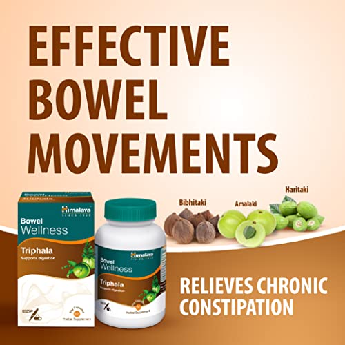 Himalaya Herbals Triphala, Gut Detox, Colon Cleanser, Supports Digestion, Relieves Constipation, Herbal Veggie Capsule