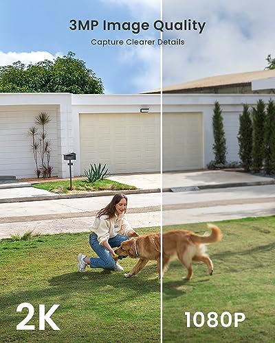 ieGeek Solar Security Cameras Wireless Outdoor with Solar Panel, 2K WiFi Wireless Camera for Home Security with Color Night Vision, Motion Detection, 2-Way Talk for Home Surveillance, Works with Alexa