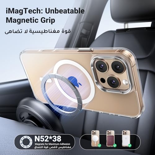 UGREEN iPhone 16 Pro Max Case MagSafe (MagU), Innovative Camera Lens Stand, MIL-Grade Protection, Anti-Scratch Clear Cover with Kickstand, Slim Thin Phone Case for iPhone 16 Pro Max 6.9" Accessories