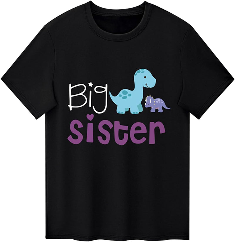 Twins Kids T Shirt Tops Baby Boys Girls Big Sister Brother Little Sis Bro Tees Sibling Matching Outfit Summer Clothes