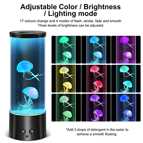 Jellyfish Lava Lamp, Lamps for Bedroom,Office Decor,Decor Light,Dimmable Mood Light with 17 Colour Changing & 4 Modes Realistic Jellyfish Tank LED Fantasy Lava Lamp for Home Office Decor Gifts Relax