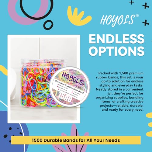 HOYOLS Baby Hair Ties Rubber Bands for Toddler Infants Kids Girls Thin Small Hair Elastics TPU 1500 Piece Pack