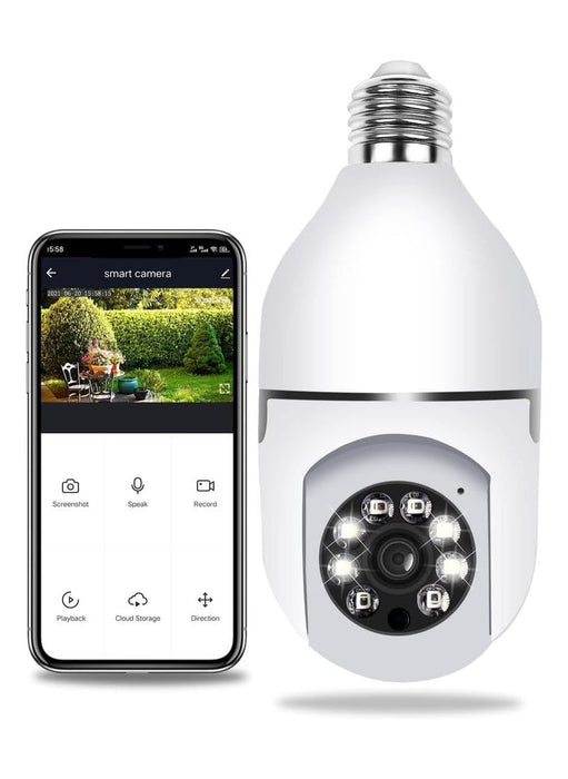 Smart 360Β° Light Bulb Security Camera β 1080p HD, Dual-Band WiFi, Motion Alerts β Indoor/Outdoor Use