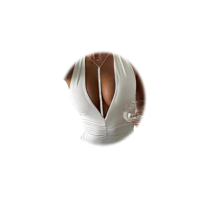 Women's Gold Back Chain for Backless Dress, Backdrop Necklace, Bridal Body Jewelry bra body chain bikini body jewelry