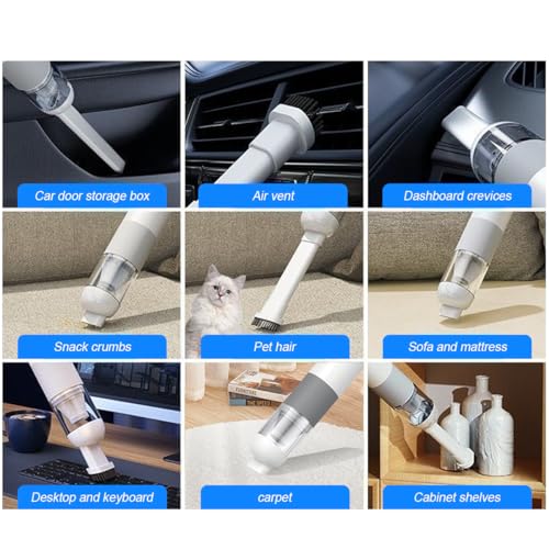 Aquox Cordless Handheld Vacuum Cleaner, Portable Car Vacuum Cleaner 10000Pa Strong Suction & Super Lightweight & USB Rechargeable, Mini Car Vacuum Cleaner Wireless & Air Duster for Home, Car, Office