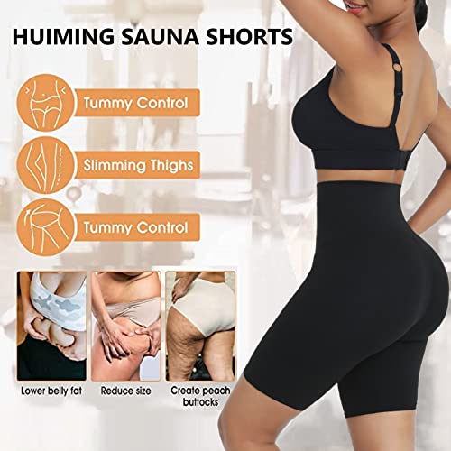 huiming Sauna Sweat Shorts for Women Slimming Compression Workout Thermo Waist Trainer Slimming Leggings Pants Body Shaper