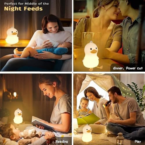 HULPPRE Children Night Light- Pat&Remote 8 Colors Decor Duck Table Lamp for Kids/Baby/Adults,Soft Silicone Nightlights for Bedroom,Bathroom,Nursery,Stairs,Hallway