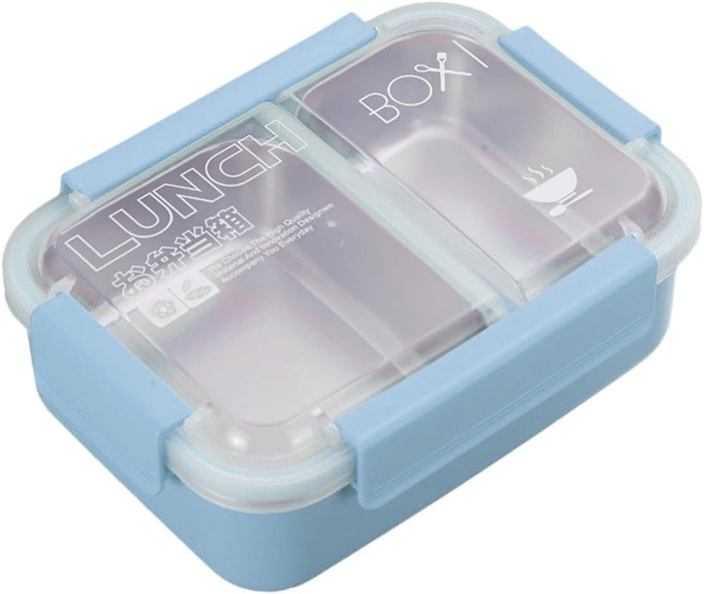 Stainless Steel Bento Lunch Box with 2 Compartments - Insulated, Leak Proof Bento Box for Kids, Adults Airtight Tiffin Lunchbox for Office, School (BLUE)